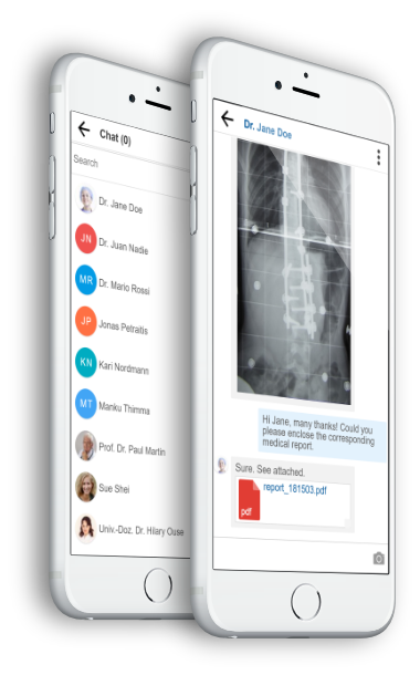 iPhone zeigt mobile openmedic Chat-Seiten