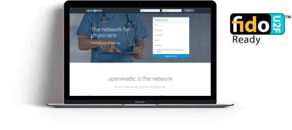 MacBook zeigt Login-Seite von openmedic an